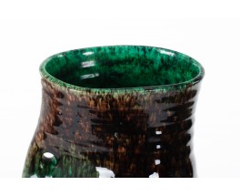 Vase from Accolay in brown ceramic 1950