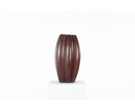 Vase grand modèle en ébène de Macassar 1950