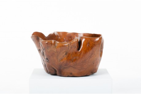 Vide poche en olivier design brutaliste 1950
