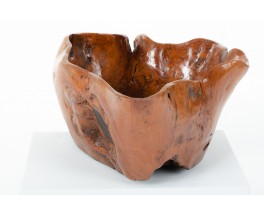 Trinket bowl in olive tree brutalist design 1950
