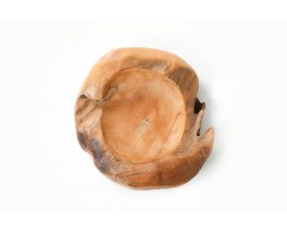 Vide poche en bois brut de forme libre 1950