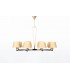 Pendant lamp in brass and black metal 8 lights 1950