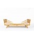 Daybed en rotin et tissu beige 1950