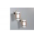 Wall lights in metal, teak, brass and opaline 1950 set of 2