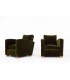 Armchairs in green velvet and oak Art Deco design 1930 set of 2