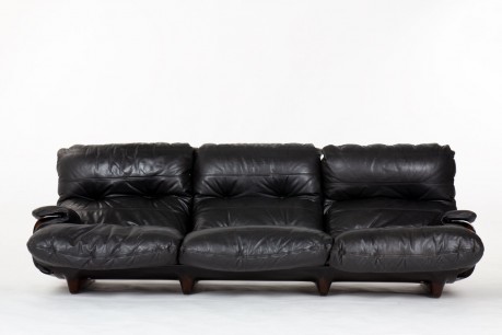 Michel Ducaroy Sofa 3 Seater Model Marsala In Leather Edition Ligne Roset 1970