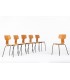 Arne Jacobsen chairs model Hammer 3103 edition Fritz Hansen 1960 set of 6