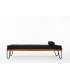Daybed Jacques Hitier chêne, métal, tissu 1950