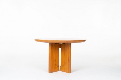 Table de repas ronde Luigi Gorgoni en orme édition Roche Bobois 1980