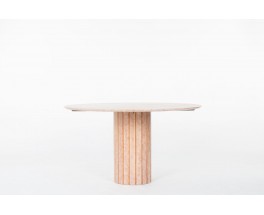 Table ronde en marbre rose 1970