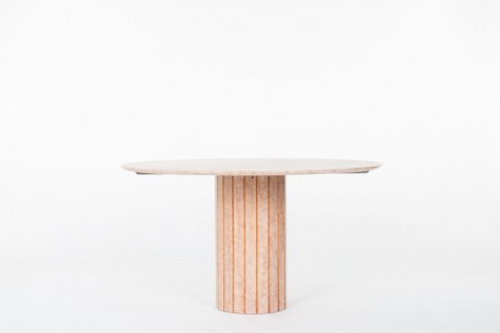 Table ronde en marbre rose 1970