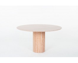 Table ronde en marbre rose 1970