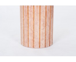 Table ronde en marbre rose 1970