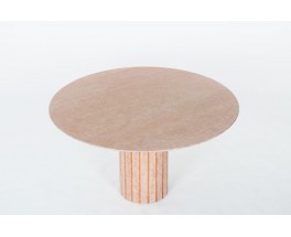 Table ronde en marbre rose 1970