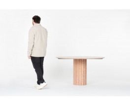 Table ronde en marbre rose 1970