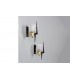 Wall lights in black metal, brass and glass edition Arlus 1950 set of 2