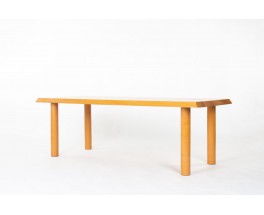 Table de repas en chêne design brutaliste 1950