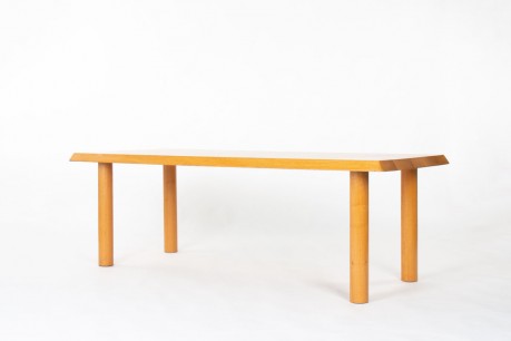 Table de repas en chêne design brutaliste 1950