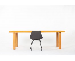 Table de repas en chêne design brutaliste 1950
