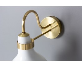 Wall lamp in brass and opaline edition Stilnovo 1950