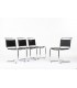 Marcel Breuer chairs model B33 black leather edition Gavina 1960 set of 4
