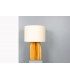 Lampe en bois et abat-jour papier design brutaliste 1950