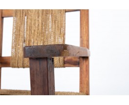Fauteuils Francis Jourdain en bois et corde 1930 set de 2