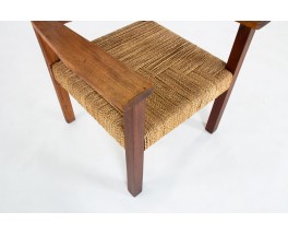 Fauteuils Francis Jourdain en bois et corde 1930 set de 2