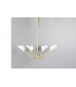 Suspension 8 feux laiton et opaline 1950