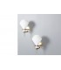 Wall lights in teak, brass and opaline 1950 set of 2