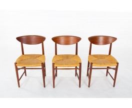 Chaises Peter Hvidt et Orla Molgaard-Nielsen modèle 316 édition Soborg Mobelfabrik 1960 set of 6