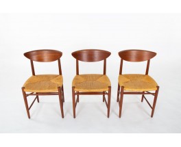 Chaises Peter Hvidt et Orla Molgaard-Nielsen modèle 316 édition Soborg Mobelfabrik 1960 set of 6
