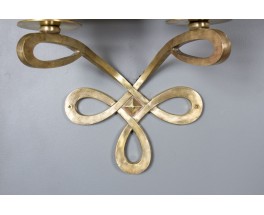 Bronze wall lights by Raymond Subes 1950 set of 2