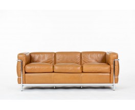 Le Corbusier sofa model LC2 in leather edition Cassina 1970