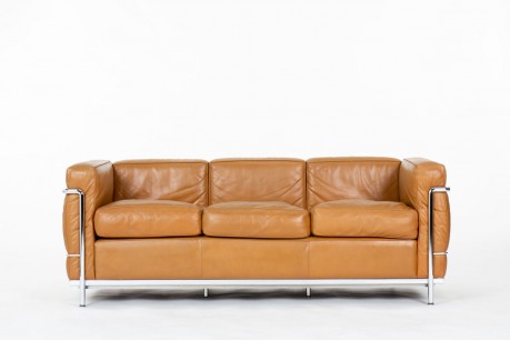 Canapé Le Corbusier modèle LC2 en cuir édition Cassina 1970