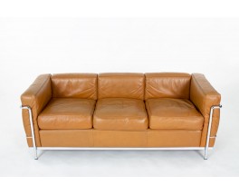 Le Corbusier sofa model LC2 in leather edition Cassina 1970