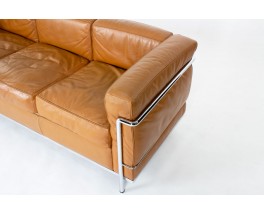 Le Corbusier sofa model LC2 in leather edition Cassina 1970