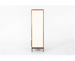 Andre Sornay wardrobe in mahogany and beige panels 1960