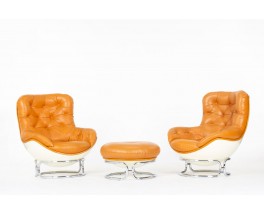 Michel Cadestin armchairs model Karate edition Airborne 1970 set of 2