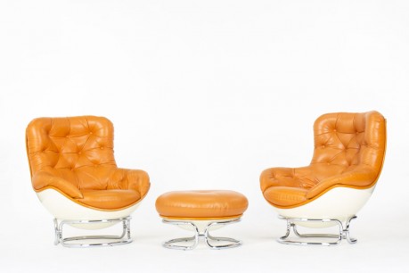 Michel Cadestin armchairs model Karate edition Airborne 1970 set of 2