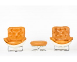 Michel Cadestin armchairs model Karate edition Airborne 1970 set of 2