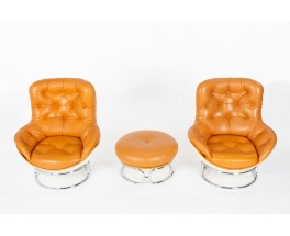 Michel Cadestin armchairs model Karate edition Airborne 1970 set of 2