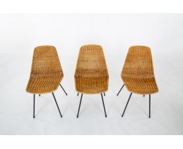 Gian Franco Legler chairs model Basket edition Pierantonio Bonacina 1950 set of 6