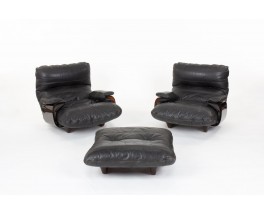 Michel Ducaroy armchairs model Marsala with footrest edition Ligne Roset 1970 set of 2