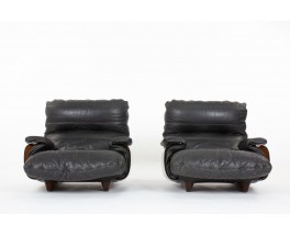 Michel Ducaroy armchairs model Marsala with footrest edition Ligne Roset 1970 set of 2