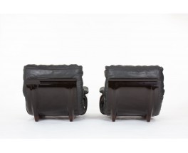Michel Ducaroy armchairs model Marsala with footrest edition Ligne Roset 1970 set of 2