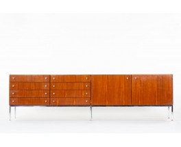 Luigi Bartolini sideboard in mahogany and chrome handles 1960