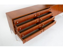 Luigi Bartolini sideboard in mahogany and chrome handles 1960