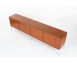 Luigi Bartolini sideboard in mahogany and chrome handles 1960