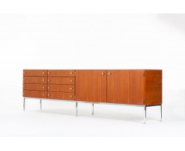 Luigi Bartolini sideboard in mahogany and chrome handles 1960